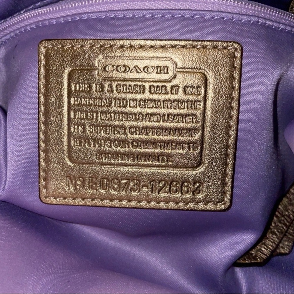 Coach Metallic Patchwork Shoulder Bag in Gold and Tan - Picture 4 of 8